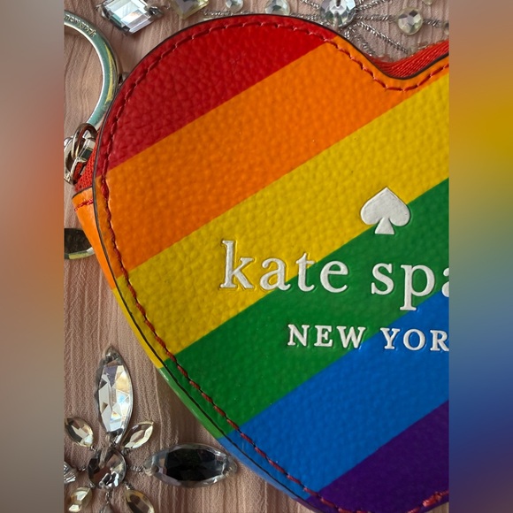 Kate Spade Pride Rainbow Love Heart Coin Purse - Picture 2 of 14